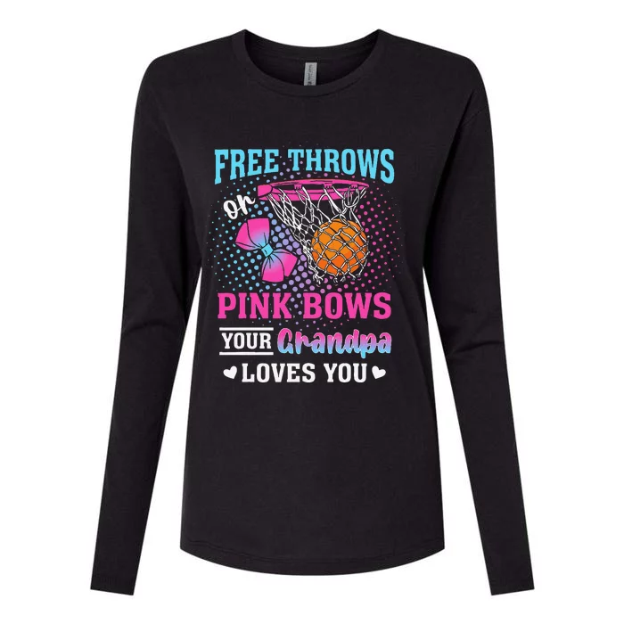 Free Throws Or Pin.K Bows Your Grandpa Loves You Gender Womens Cotton Relaxed Long Sleeve T-Shirt