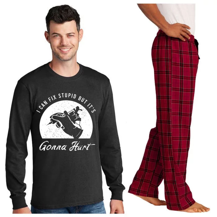 Funny Tattoo Outfit For A Tattoo Artist Cool Gift Long Sleeve Pajama Set