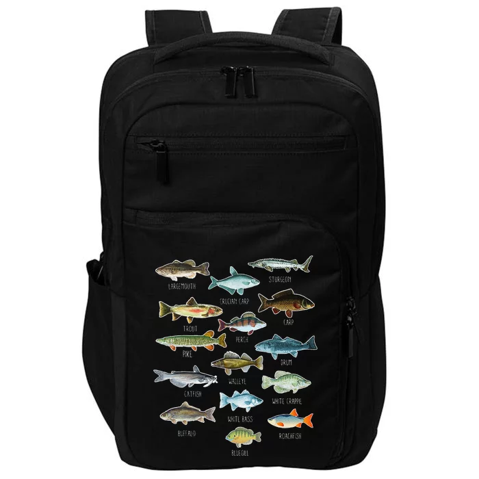 Fishing Types Of Freshwater Fish Fishing Season Gift Impact Tech Backpack