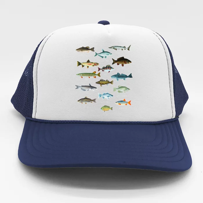 Fishing Types Of Freshwater Fish Fishing Season Gift Trucker Hat