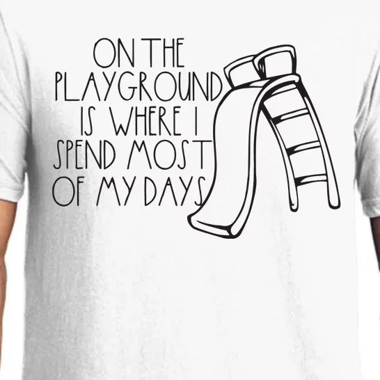 Funny Teacher On The Playground Pajama Set