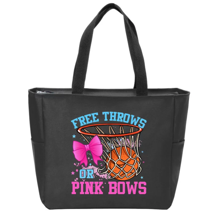 Free Throws or Pink Bows Pregnancy Pink or Blue Zip Tote Bag