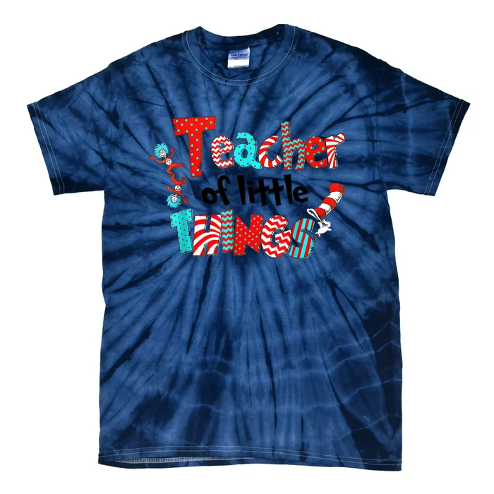 Funny Teacher Of Little Things For Teacher Cat And Hat Tie-Dye T-Shirt