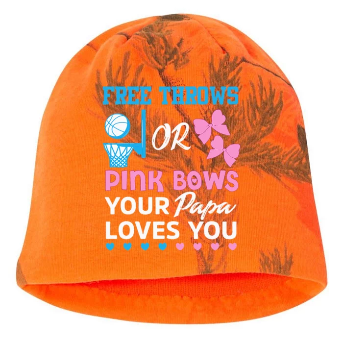 free throws or pink bows Papa loves you gender reveal Kati - Camo Knit Beanie