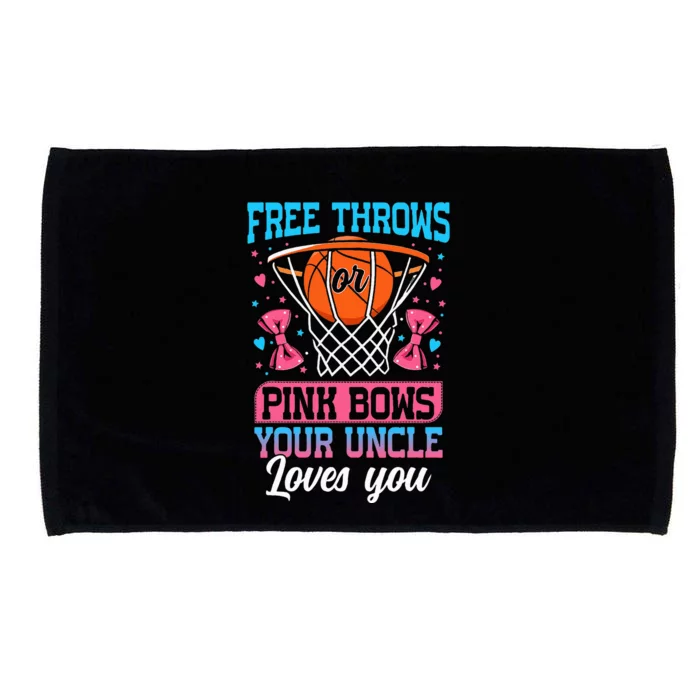 Free Throws Or Pink Bows Your Uncle Loves You Gender Reveal Microfiber Hand Towel