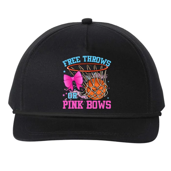 Free Throws Or Pink Bows Pregnancy Pink Or Blue Snapback Five-Panel Rope Hat