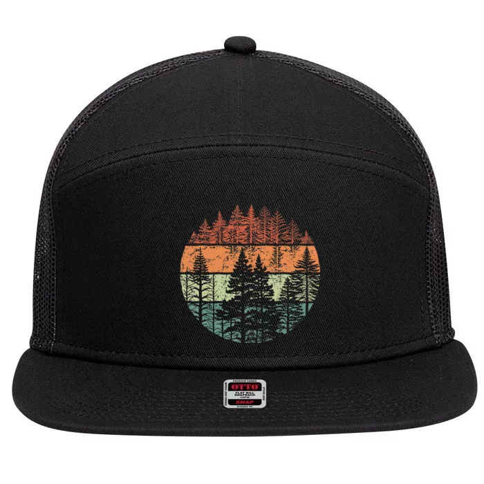 Forest Trees Outdoors Nature 7 Panel Mesh Trucker Snapback Hat