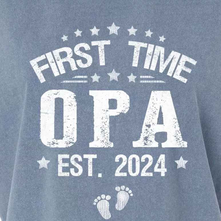 First Time Opa Est 2024 FatherS Day Promoted To Opa Cool Gift Garment-Dyed Women's Muscle Tee