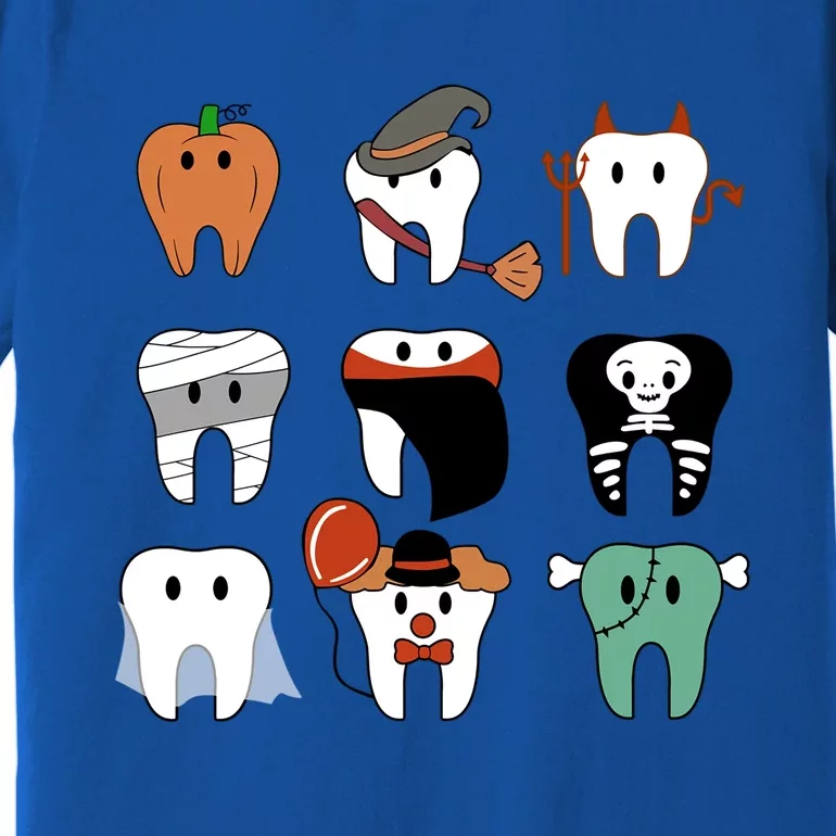 Funny Trick Or Teeth Funny Dental Halloween Treat Dentist Gift Premium T-Shirt