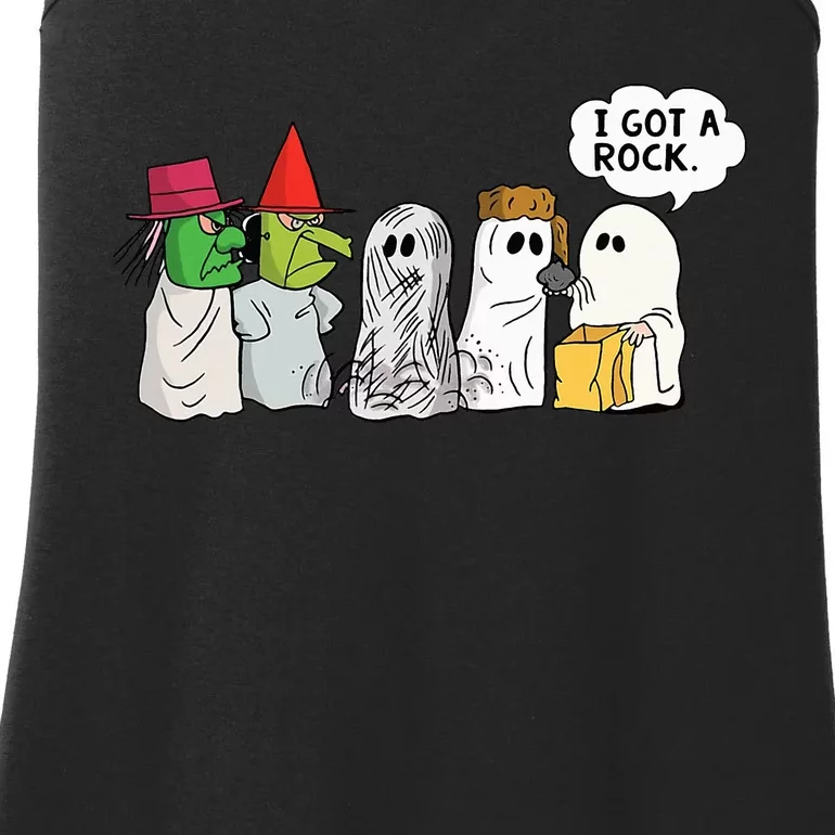 Funny Trick Or Treat Halloween Ghost Costume I Got A Rock Ladies Essential Tank