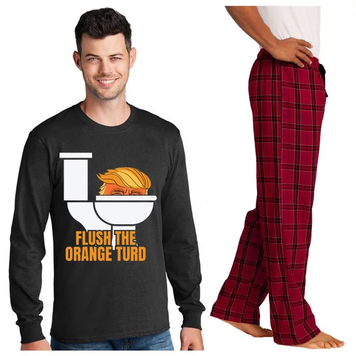 Flush The Orange Turd Long Sleeve Pajama Set