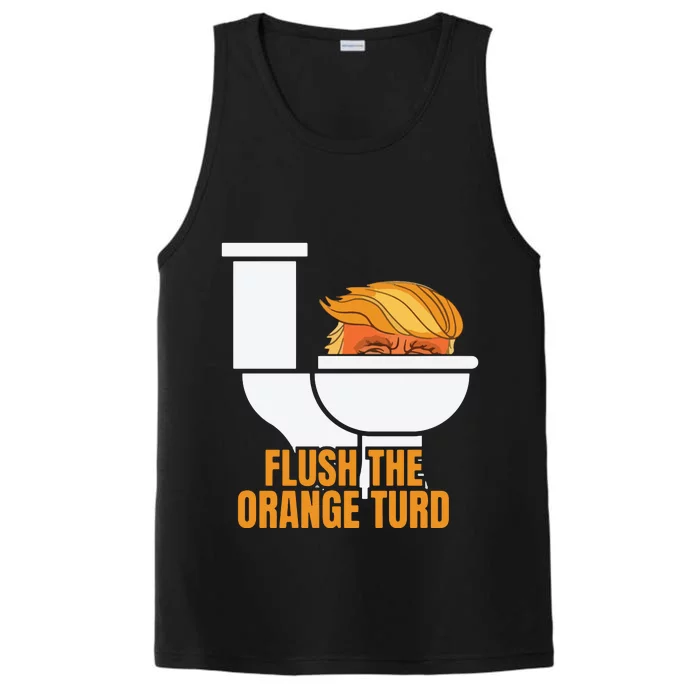 Flush The Orange Turd Performance Tank