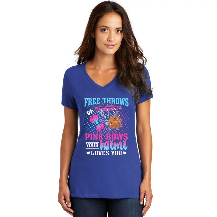 Free Throws Or Pink Bows Your Mimi Loves Women's V-Neck T-Shirt