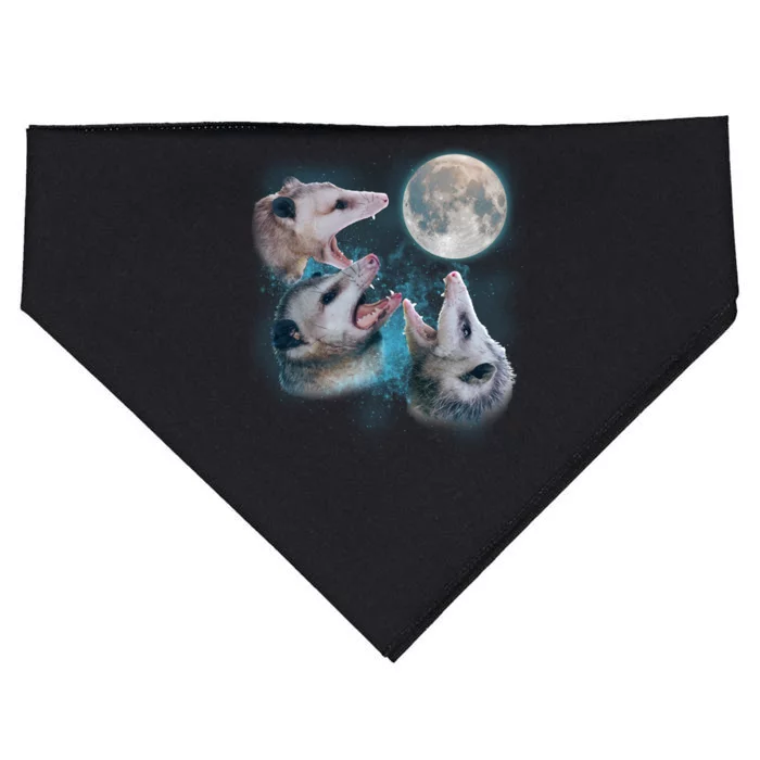 Funny Three Opossom Moon USA-Made Doggie Bandana