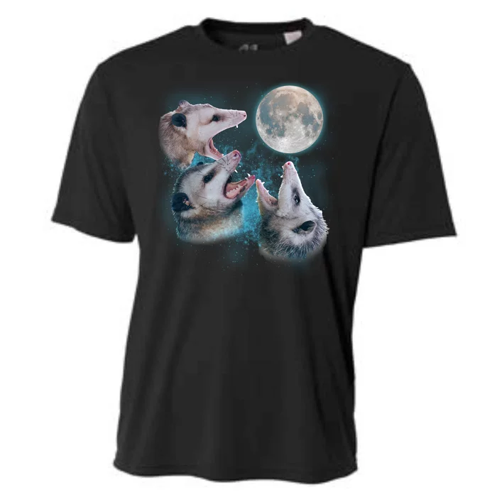 Funny Three Opossom Moon Cooling Performance Crew T-Shirt