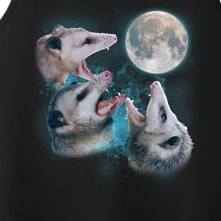 Funny Three Opossom Moon Performance Tank