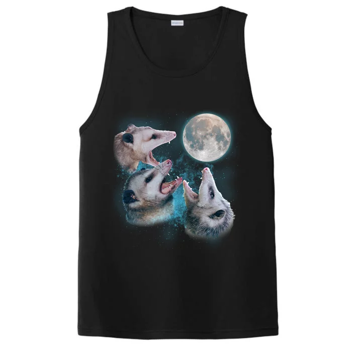 Funny Three Opossom Moon Performance Tank