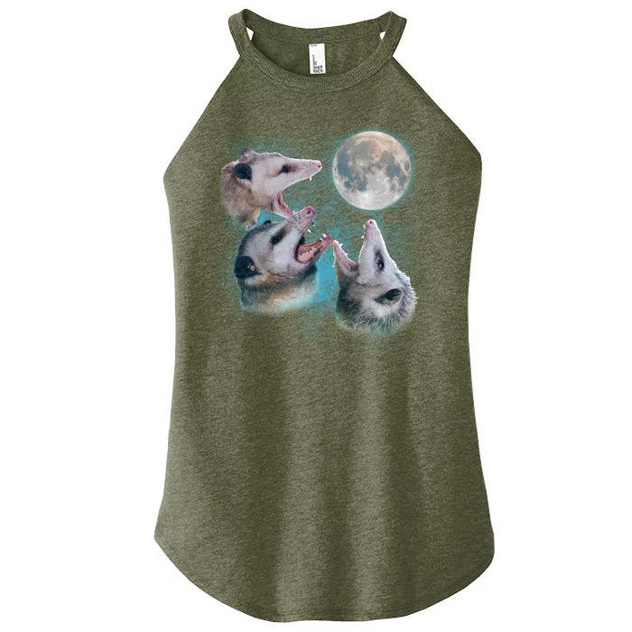 Funny Three Opossom Moon Women’s Perfect Tri Rocker Tank