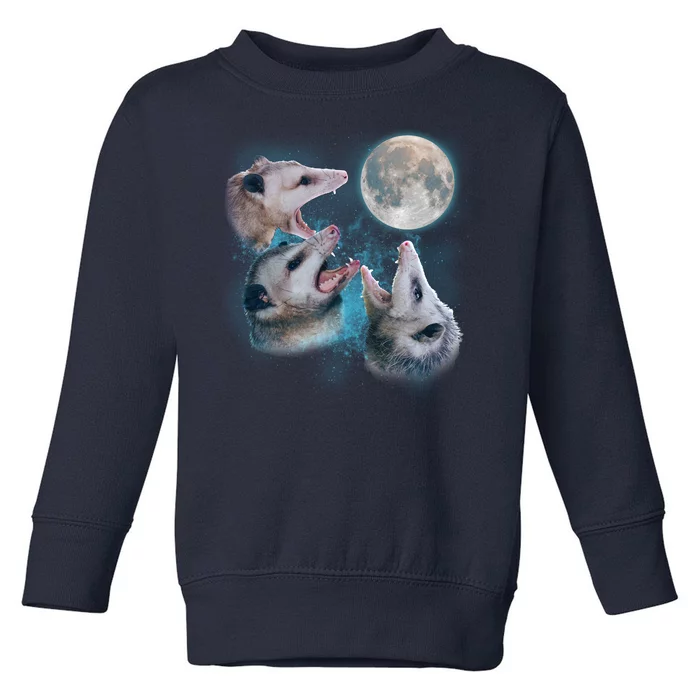 Funny Three Opossom Moon Toddler Sweatshirt