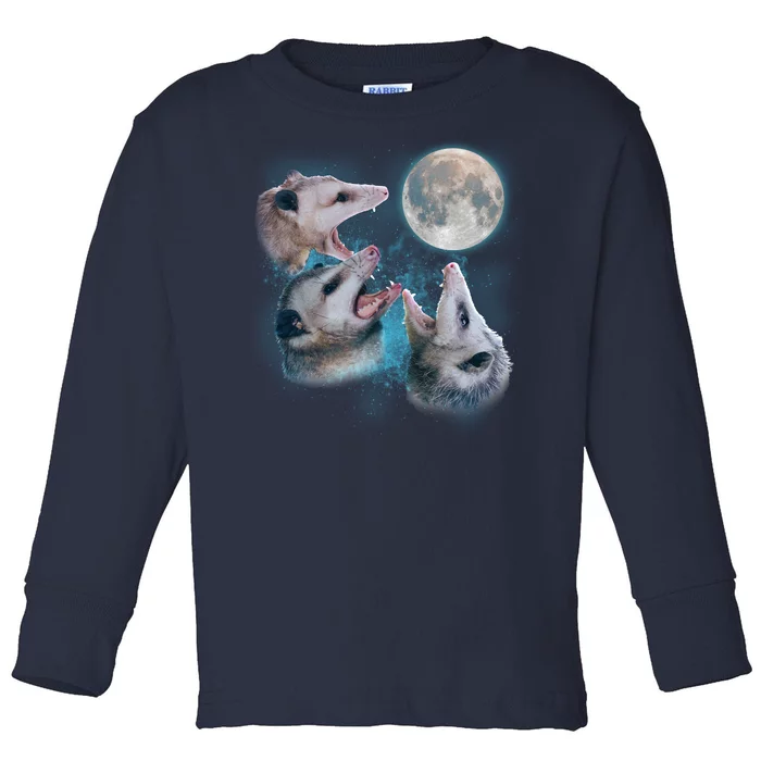 Funny Three Opossom Moon Toddler Long Sleeve Shirt