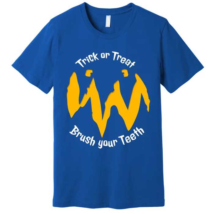 Funny Trick Or Treat Brush Your Teeth Halloween Gift Premium T-Shirt