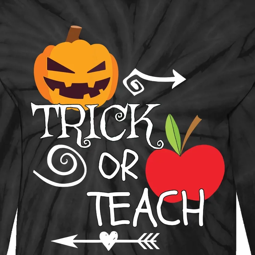 Funny Trick Or Teach Easy Halloween Teacher Costume Tie-Dye Long Sleeve Shirt