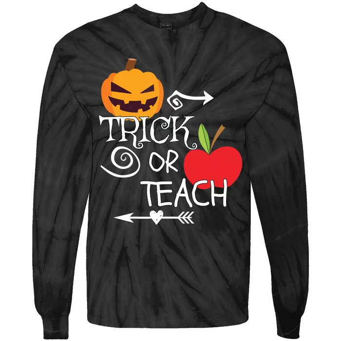 Funny Trick Or Teach Easy Halloween Teacher Costume Tie-Dye Long Sleeve Shirt