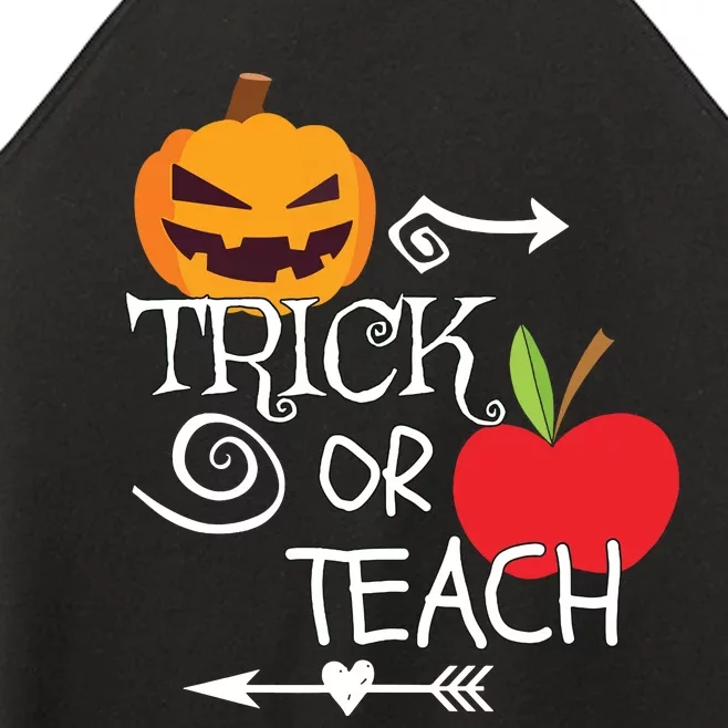 Funny Trick Or Teach Easy Halloween Teacher Costume Women’s Perfect Tri Rocker Tank