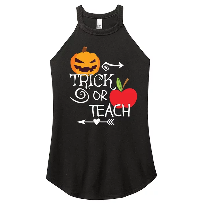 Funny Trick Or Teach Easy Halloween Teacher Costume Women’s Perfect Tri Rocker Tank