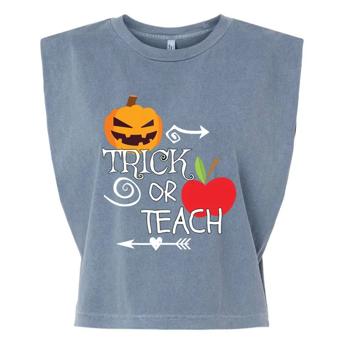 Funny Trick Or Teach Easy Halloween Teacher Costume Garment-Dyed Women's Muscle Tee