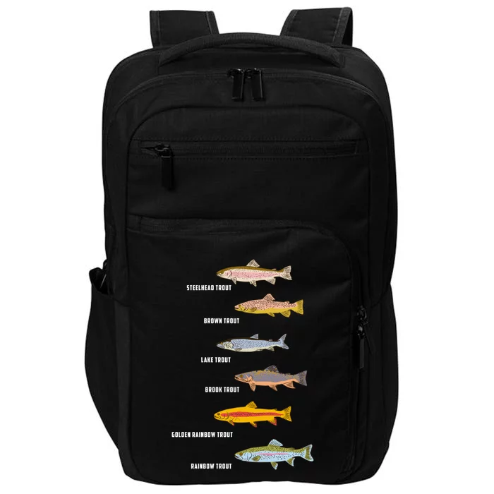 Funny Types Of Trout Fish Species Fishing Angling Impact Tech Backpack