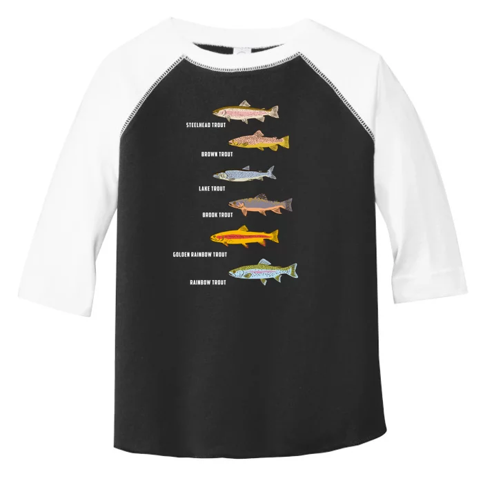 Funny Types Of Trout Fish Species Fishing Angling Toddler Fine Jersey T-Shirt