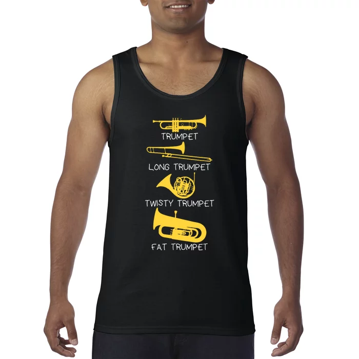 Funny Types Of Trumpet Player Marching Jazz Band Tank Top