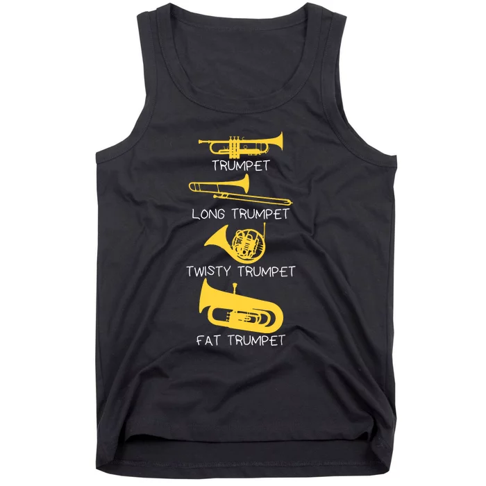 Funny Types Of Trumpet Player Marching Jazz Band Tank Top