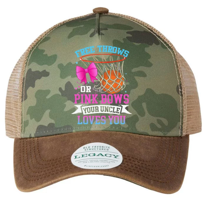 Free Throws Or Pink Bows Your Uncle Loves You Gender Reveal Legacy Tie Dye Trucker Hat