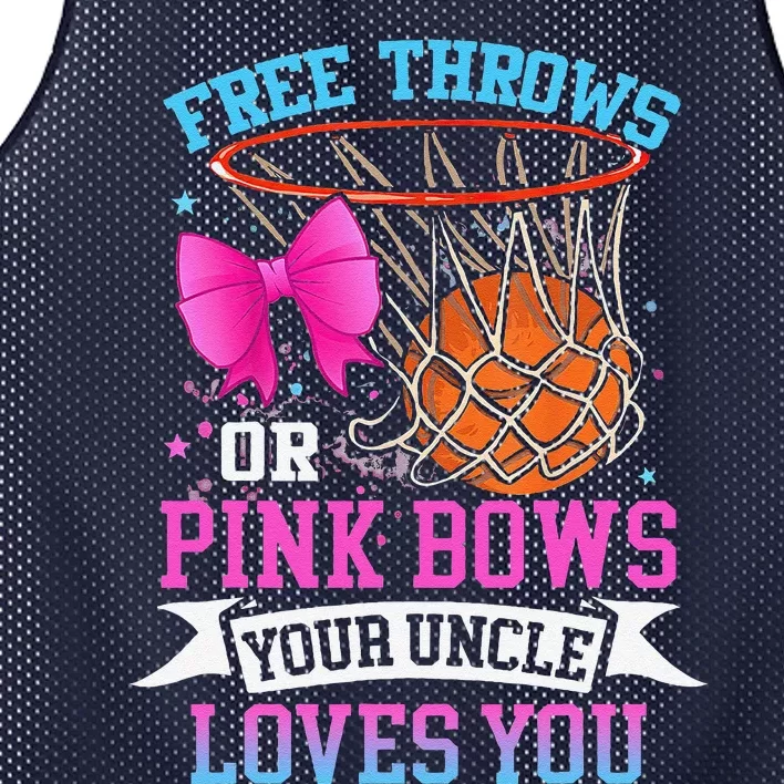 Free Throws Or Pink Bows Your Uncle Loves You Gender Reveal Mesh Reversible Basketball Jersey Tank