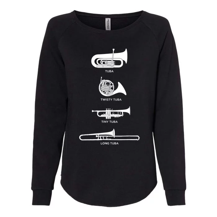 Funny Types Of Tuba Womens California Wash Sweatshirt