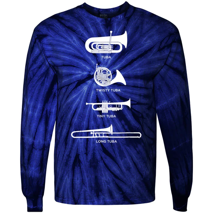 Funny Types Of Tuba Tie-Dye Long Sleeve Shirt