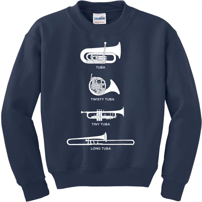 Funny Types Of Tuba Kids Sweatshirt