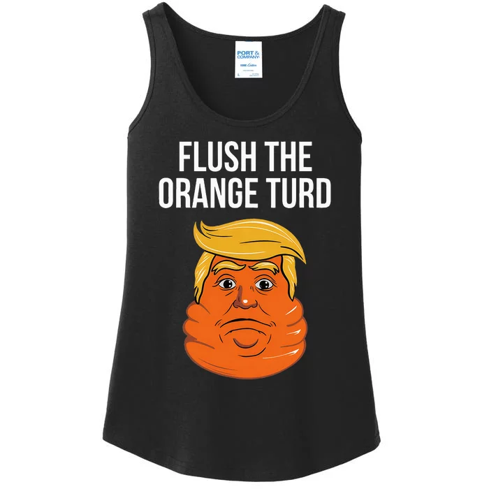 Flush The Orange Turd Political Humor Election 2024 Ladies Essential Tank