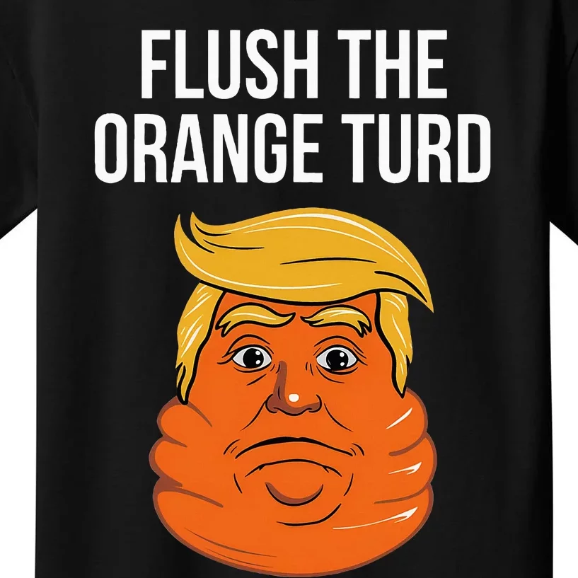 Flush The Orange Turd Political Humor Election 2024 Kids T-Shirt