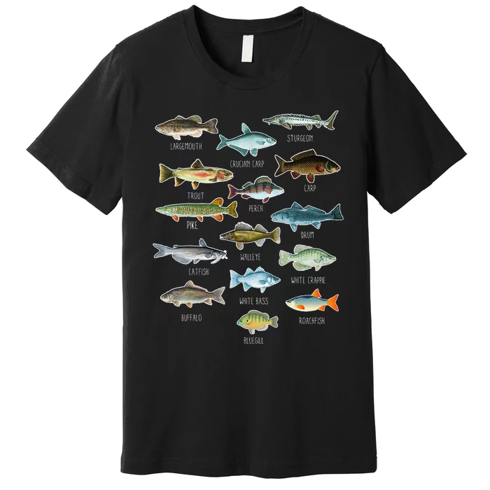 Fishing Types Of Freshwater Fish Fishing Season Gift Premium T-Shirt