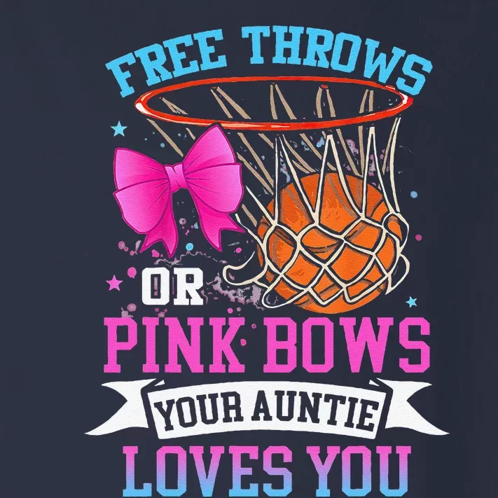 Free Throws Or Pink Bows Your Auntie Loves You Gender Reveal Toddler Long Sleeve Shirt