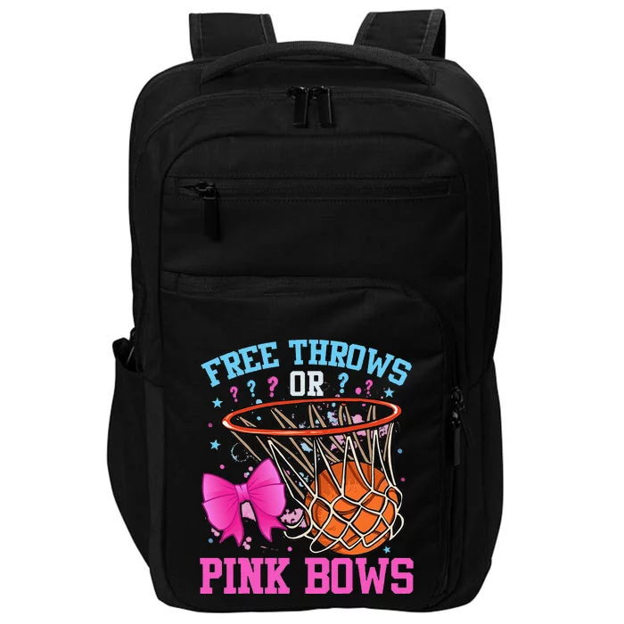 Free Throws Or Pink Bows Pregnancy Basketball Pink Or Blue Impact Tech Backpack