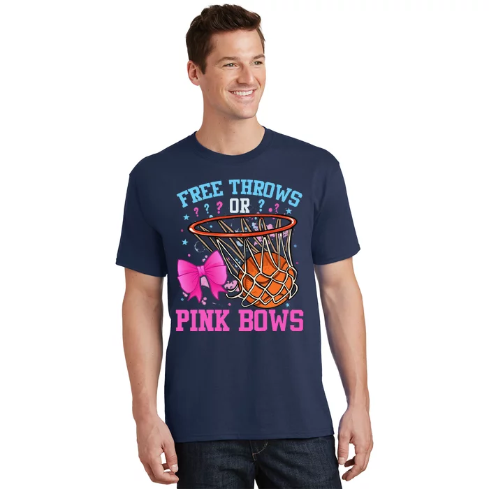 Free Throws Or Pink Bows Pregnancy Basketball Pink Or Blue T-Shirt