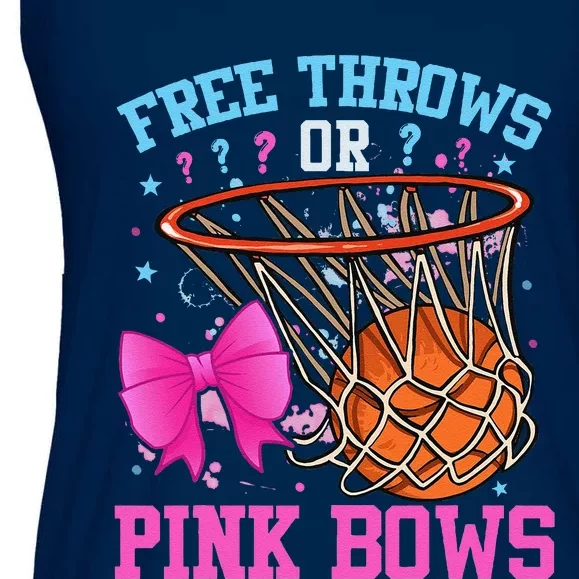 Free Throws Or Pink Bows Pregnancy Basketball Pink Or Blue Ladies Essential Flowy Tank