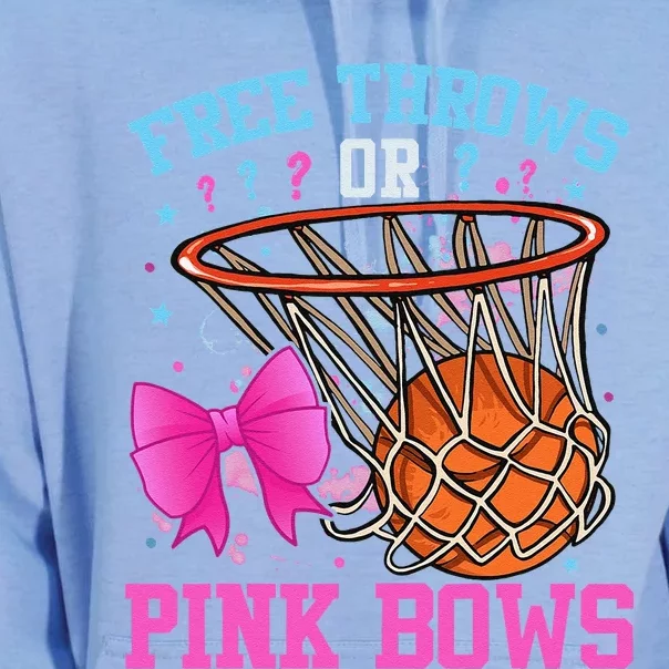 Free Throws Or Pink Bows Pregnancy Basketball Pink Or Blue Unisex Surf Hoodie