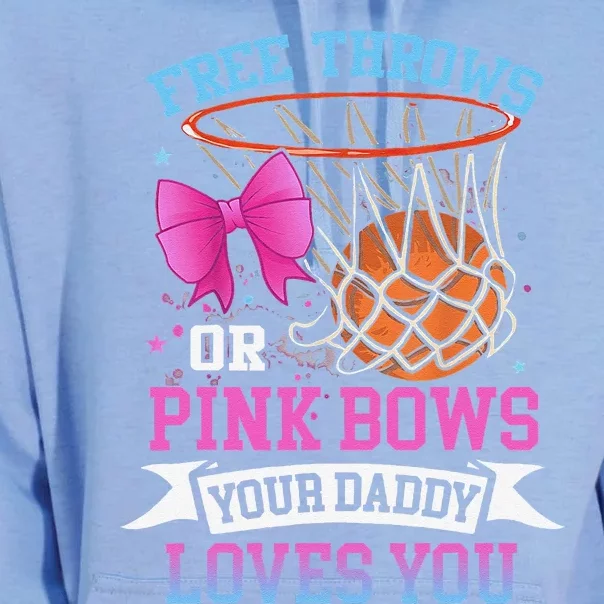 Free Throws Or Pink Bows Your Daddy Loves You Gender Reveal Unisex Surf Hoodie