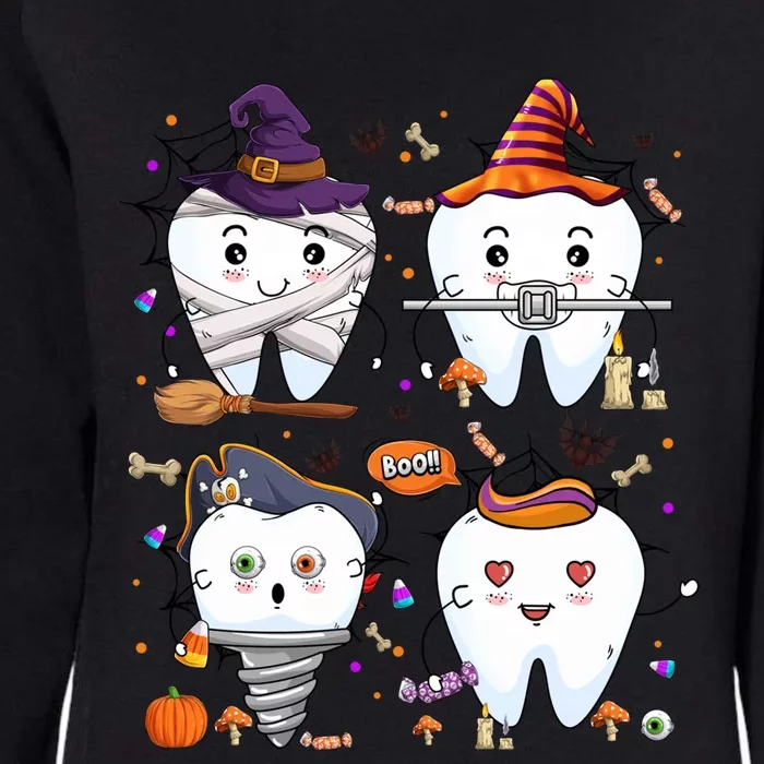 Funny Trick Or Teeth Denstist Halloween Costume Dental Squad Funny Gift Womens California Wash Sweatshirt