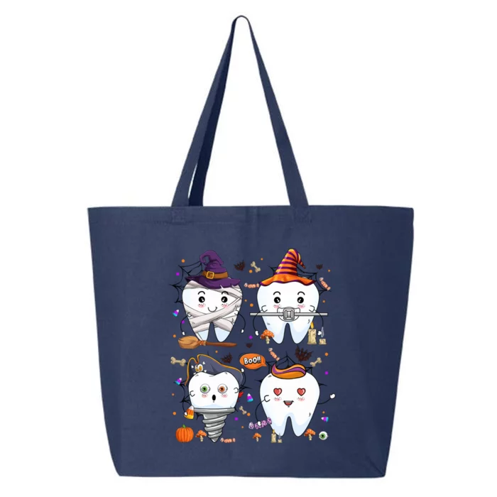 Funny Trick Or Teeth Denstist Halloween Costume Dental Squad Funny Gift 25L Jumbo Tote